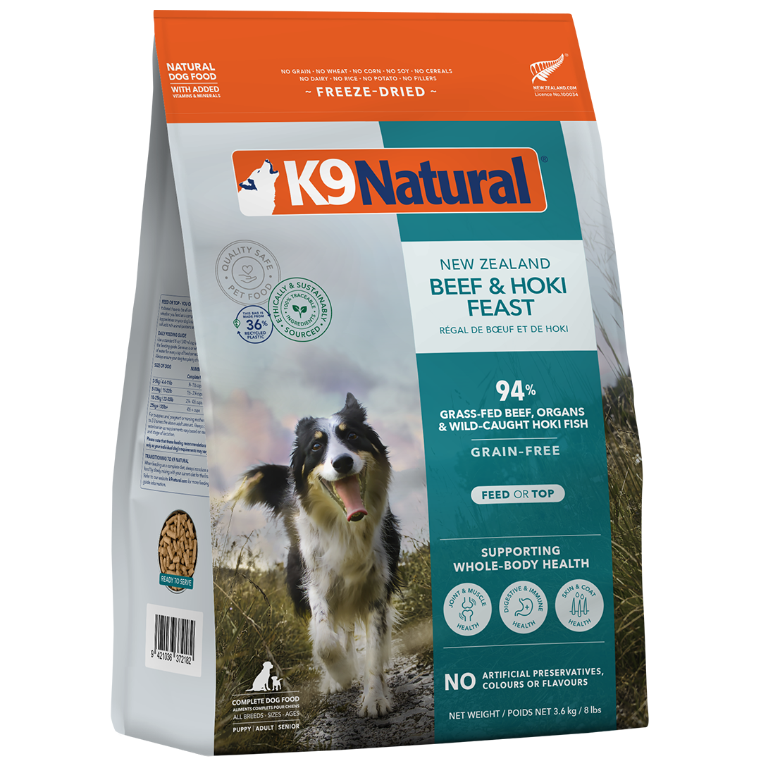 K9 LAMBFEAST BEEF&HOKI Beef & Hoki Feast Freeze-Dried Dog Food – K9 Natural
