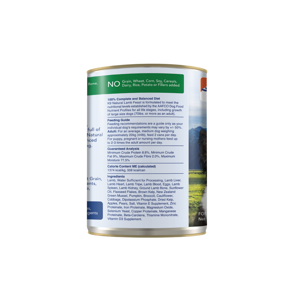 Lamb Feast Canned Dog Food K9 Natural